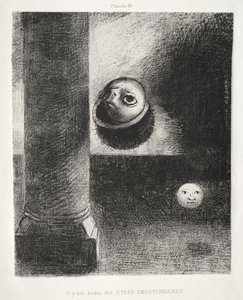 Homenagem a Goya: Havia também seres embrionários, 1885. de Odilon Redon