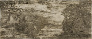 Cavaleiro sob um céu tempestuoso de Odilon Redon