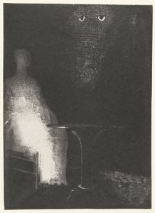 Olho de cima para as formas vagas de uma figura humana
Je vis vis dessus le contour vapoureux d