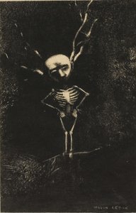 No labirinto de galhos, a figura pálida apareceu, placa 2 de 7 de Odilon Redon