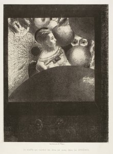 Nas Esferas (O Sopro Que Conduz os Seres Vivos também está nas Esferas), prato cinco de To Edgar Poe de Odilon Redon