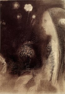 No sonho Gravura de Odilon Redon (1840-1916) 1879 Paris, coleção particular de Odilon Redon