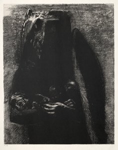 É o diabo, levando sob suas duas asas os sete pecados capitais de Odilon Redon