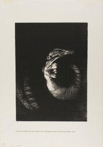 É um crânio envolto em rosas... de Odilon Redon