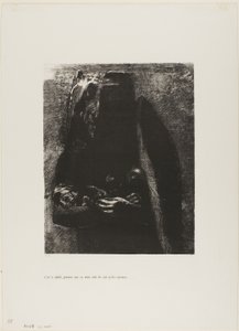 É o diabo, carregando sob suas duas asas os sete pecados capitais, placa 2 de A tentação de Santo Antônio (1ª série) de Odilon Redon