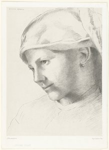 Jong meisje Moça (título no objeto) de Odilon Redon