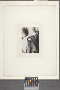 La Vieille: "Que Crains-Tu?" (litografia em papel de apliques chineses) de Odilon Redon