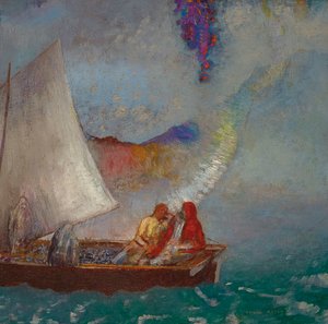 A vela cinza, um 1900-1904. de Odilon Redon