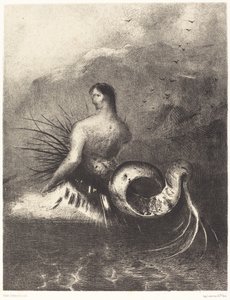 La sirene sortit des flots vetue de dards (A sereia vestida de farpas, emergiu das ondas de Odilon Redon