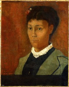 Mme. Odilon Redon, nee Camille Falte (pintura sobre tela) de Odilon Redon