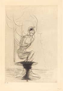 Às vezes se encontra um velho frasco de reminiscências, de onde sai em plena vida uma alma que retorna de Odilon Redon
