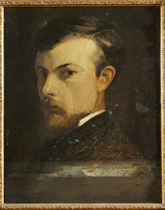 Retrato do artista (pintura sobre madeira) de Odilon Redon