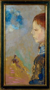 Retrato de Ari Redon com uma blusa de marinheiro (pintura sobre cartão) de Odilon Redon