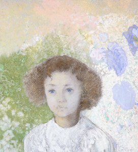 Retrato de Genevieve de Gonet quando criança, 1907 de Odilon Redon
