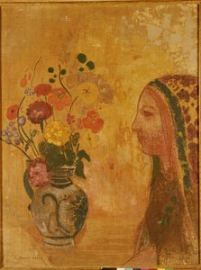 Perfil de uma mulher de Odilon Redon