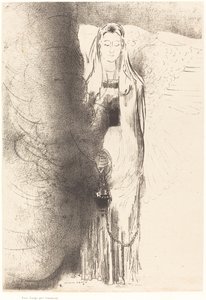 Então o anjo pegou o incensário (E o anjo pegou o incensário) de Odilon Redon