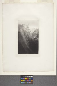 Saint-Antoine: "Au Secours Mon Dieu!" (litografia em papel de apliqué chine) de Odilon Redon
