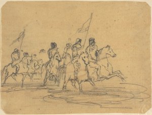 Esboço para a primeira gravura de Redon, O Vau (M. 2) de Odilon Redon