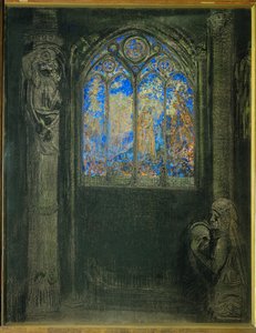 Vitral (guache) de Odilon Redon