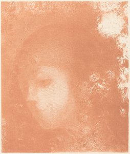 Cabeça de uma criança com flores de Odilon Redon