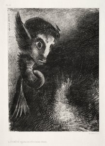 A Quimera olhou para todas as coisas com medo de Odilon Redon
