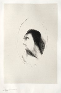 A casa assombrada: a largura e a planicidade do osso frontal, 1896. de Odilon Redon
