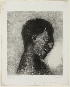 O Sátiro com o Sorriso Cínico, placa 5 de 8 de "Les Origines" de Odilon Redon