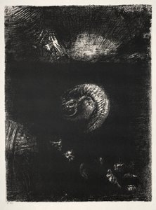 A Tentação de Santo Antônio Primeira Série: E Toda Maneira de Criaturas Terríveis Surgem, 1888. de Odilon Redon