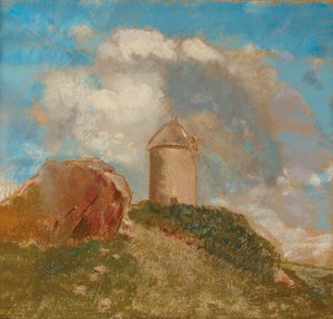 O moinho de vento, c.1880 de Odilon Redon