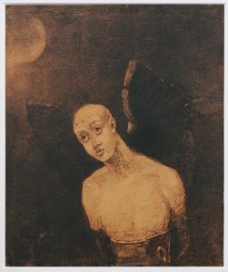 O anjo caído (carvão sobre papel) de Odilon Redon