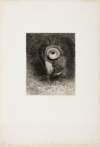 Talvez tenha havido uma primeira visão na flor, placa 2 de 8 de "Les Origines" de Odilon Redon