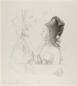 Litografia de teste sem título de Odilon Redon