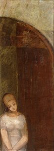 Jovem mulher sob um arco; Jovem mulher sob um arco, c.1886 de Odilon Redon