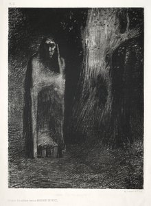 A Noite: The Man Was Alone in a Night Landscape, 1886. de Odilon Redon Lemercier and Cie.