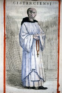 Monge cisterciense. Gravura em O. Fialetti. Século XVI.