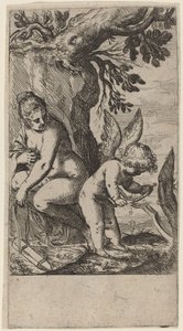 Vênus com Cupido talhando seu arco