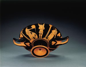 Kylix de figura vermelha ática, c.470 AC de Oedipus Painter