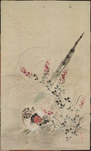 Faisão e Gramíneas, final do século XVII-início do século XVIII. de Ogata Korin