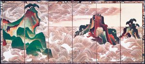 Ondas em Matsushima, tela com seis painéis de Korin Ogata (1658-1716)