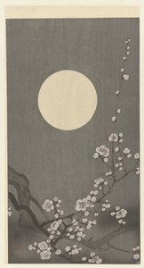 Floração de ameixa na lua cheia de Ohara Koson