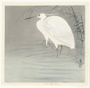Garça pequena de Ohara Koson