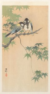 Grandes tetas no ramo de bordo de Ohara Koson