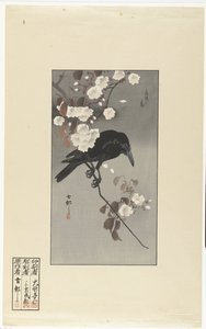 Corvo e flor de cerejeira
Hana sakura no tori (título sobre o objecto) de Ohara Koson