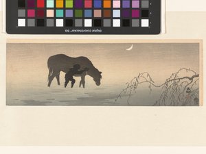 homem e cavalo de Ohara Koson