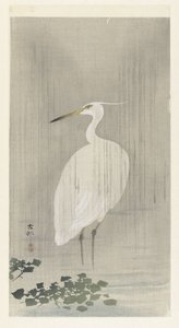 Egret à chuva de Ohara Koson