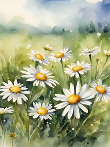 Campo de margaridas em flor