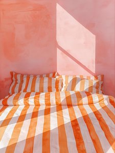 Cama com riscas alegres de Ohkimiko
