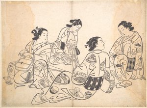 Grupo de quatro mulheres de Okumura Masanobu