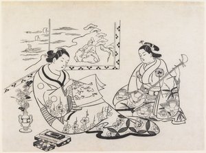Mitate de Matsukaze e Murasame de Okumura Masanobu