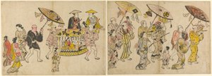 Desfile dos fantoches de Okumura Masanobu